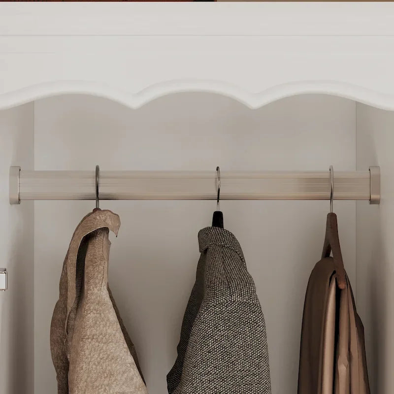 Classic Elegance Armoire Expandable Rustic Wardrobe with Glass Door