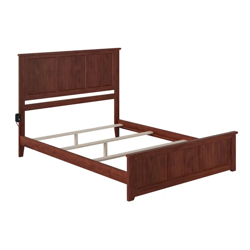 Madison Queen Foundation Bed Frame with Matching Footboard in Walnut