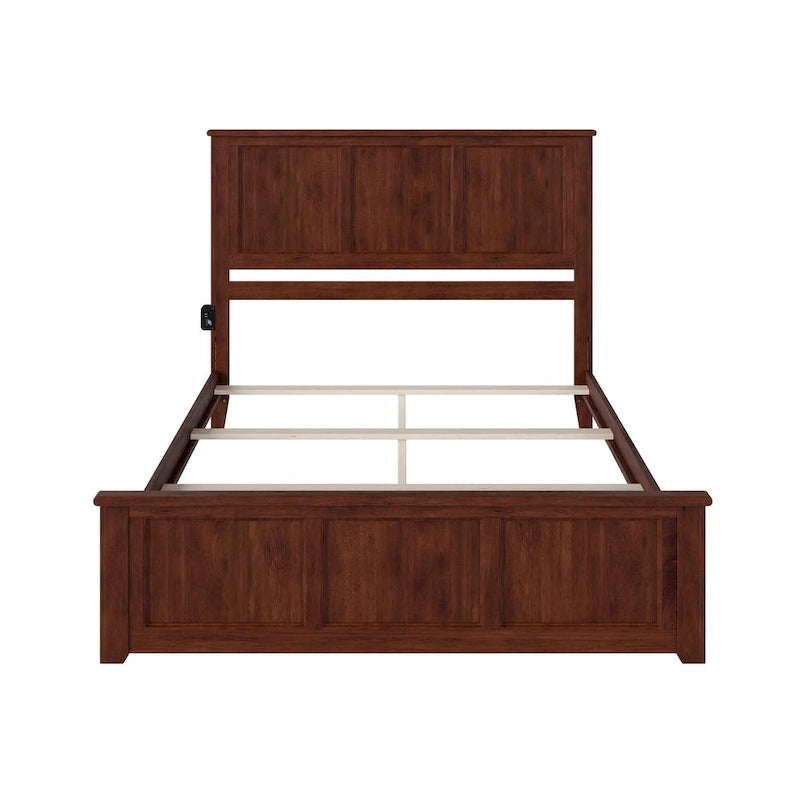 Madison Queen Foundation Bed Frame with Matching Footboard in Walnut