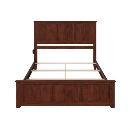 Madison Queen Foundation Bed Frame with Matching Footboard in Walnut