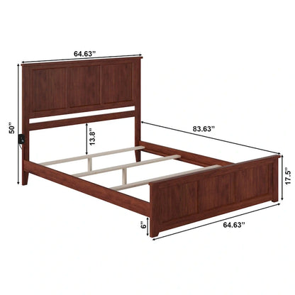Madison Queen Foundation Bed Frame with Matching Footboard in Walnut