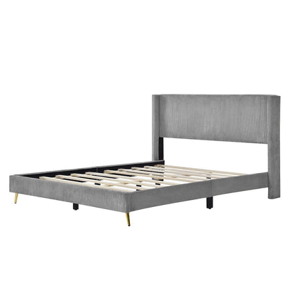 Queen Size Platform Bed with Metal Legs