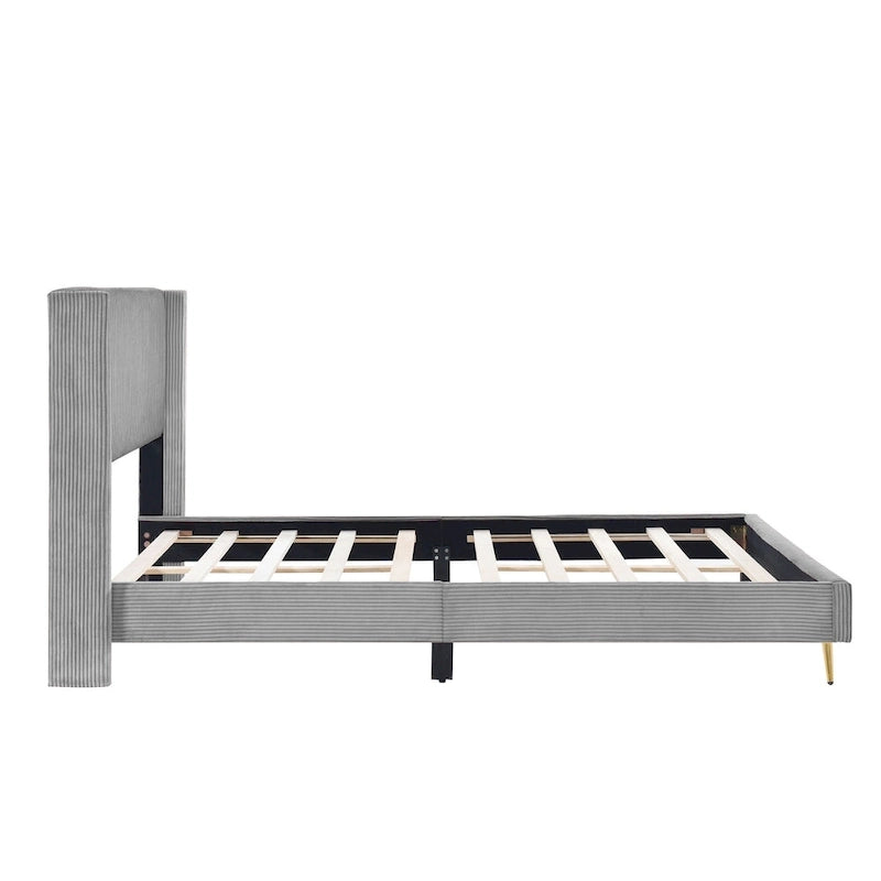 Queen Size Platform Bed with Metal Legs