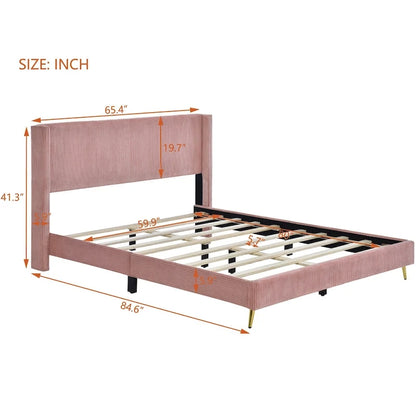 Queen Size Platform Bed with Metal Legs
