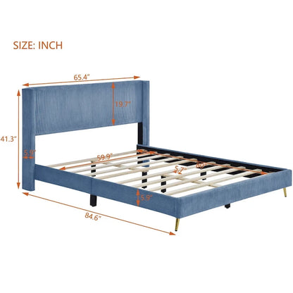 Queen Size Platform Bed with Metal Legs
