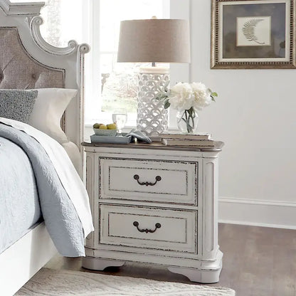 Magnolia Manor 2-Drawer Oak Night Stand for Bedroom - 2 Finish Options