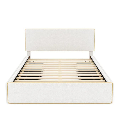 Queen Size Upholstered Platform Bed with 4 Drawers