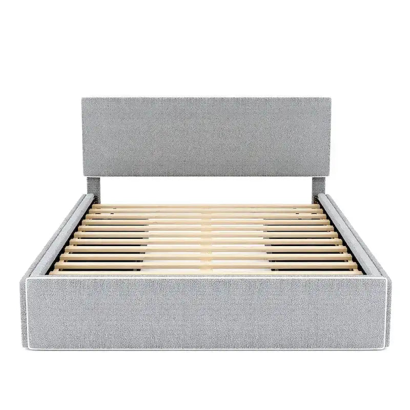Queen Size Upholstered Platform Bed with 4 Drawers