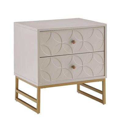 Luna Arched Diamond 2- Drawer Gold Metal End Table by iNSPIRE Q Bold