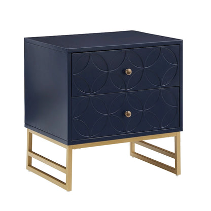 Luna Arched Diamond 2- Drawer Gold Metal End Table by iNSPIRE Q Bold