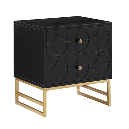 Luna Arched Diamond 2- Drawer Gold Metal End Table by iNSPIRE Q Bold