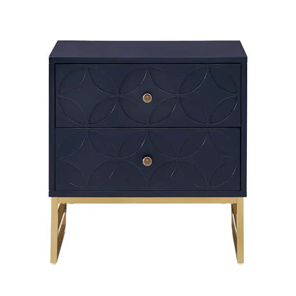 Luna Arched Diamond 2- Drawer Gold Metal End Table by iNSPIRE Q Bold