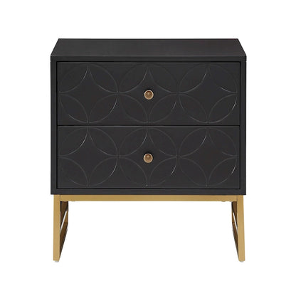 Luna Arched Diamond 2- Drawer Gold Metal End Table by iNSPIRE Q Bold