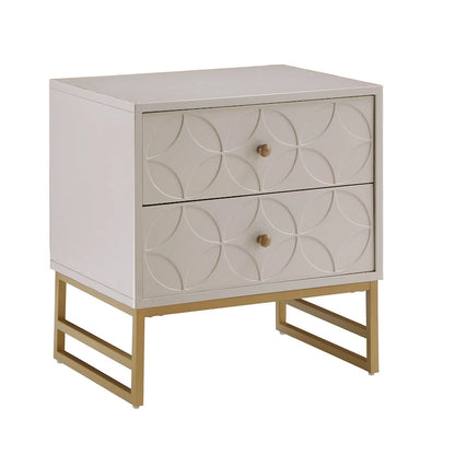 Luna Arched Diamond 2- Drawer Gold Metal End Table by iNSPIRE Q Bold