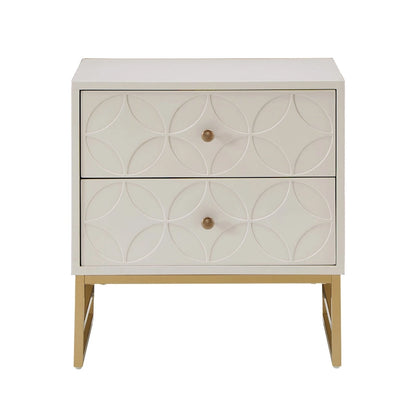Luna Arched Diamond 2- Drawer Gold Metal End Table by iNSPIRE Q Bold