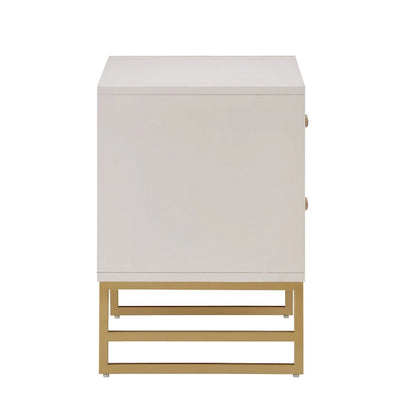 Luna Arched Diamond 2- Drawer Gold Metal End Table by iNSPIRE Q Bold