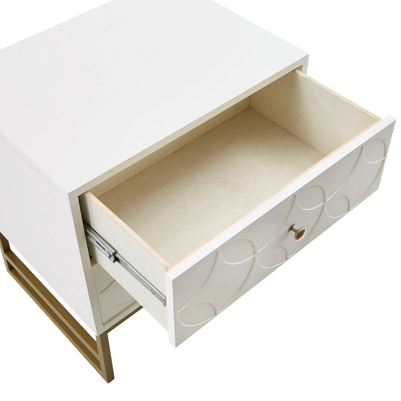 Luna Arched Diamond 2- Drawer Gold Metal End Table by iNSPIRE Q Bold
