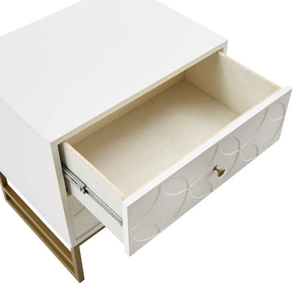 Luna Arched Diamond 2- Drawer Gold Metal End Table by iNSPIRE Q Bold