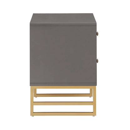 Luna Arched Diamond 2- Drawer Gold Metal End Table by iNSPIRE Q Bold