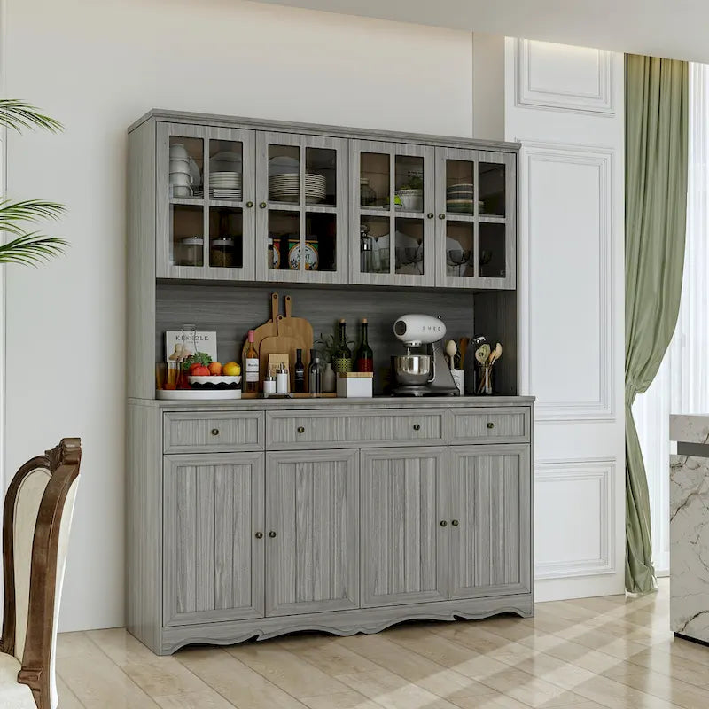 Storage Cabinet Buffet Hutch Storage Pantry Cabinet Display Sideboard