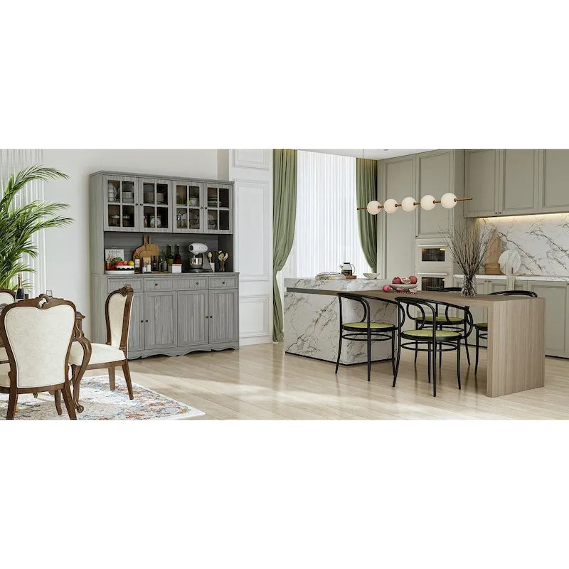 Storage Cabinet Buffet Hutch Storage Pantry Cabinet Display Sideboard