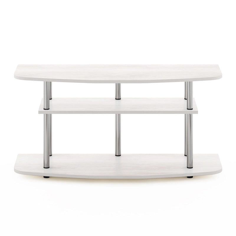 Furinno Frans Turn-N-Tube 3-Tier TV Stand for TV up to 46, Black Oak