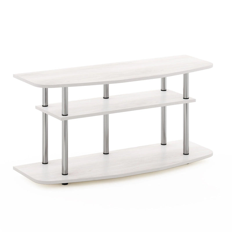 Furinno Frans Turn-N-Tube 3-Tier TV Stand for TV up to 46, Black Oak