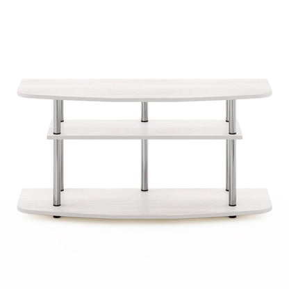 Furinno Frans Turn-N-Tube 3-Tier TV Stand for TV up to 46, Black Oak