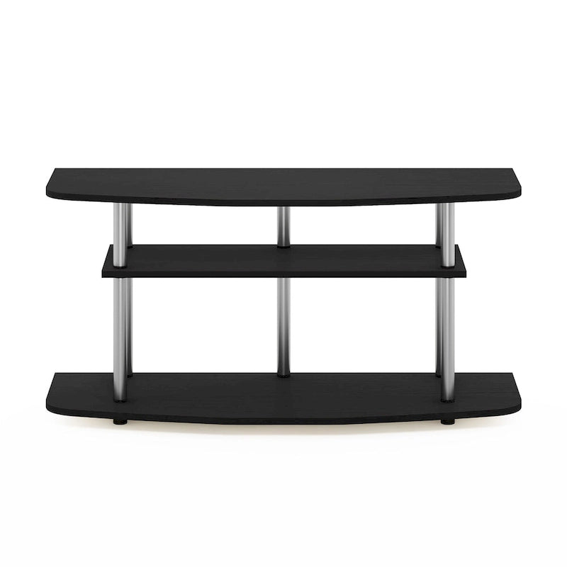 Furinno Frans Turn-N-Tube 3-Tier TV Stand for TV up to 46, Black Oak