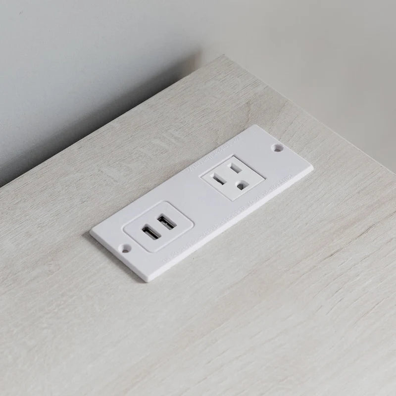 31 Inch File Cabinet Printer Stand Table with 2 Drawers, Oak White