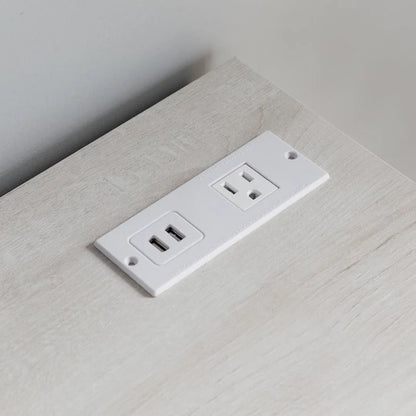 31 Inch File Cabinet Printer Stand Table with 2 Drawers, Oak White