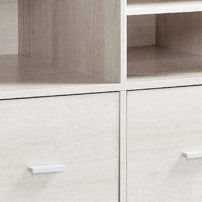 31 Inch File Cabinet Printer Stand Table with 2 Drawers, Oak White