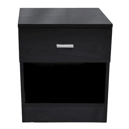 1-Drawer Metal Handle Bedside Cabinet Night Table White