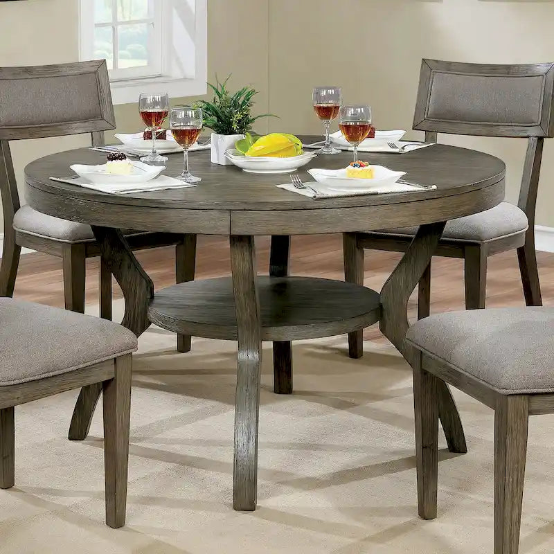 Furniture of America Melody Fields Rustic 48-inch Grey Wood Round Dining Table