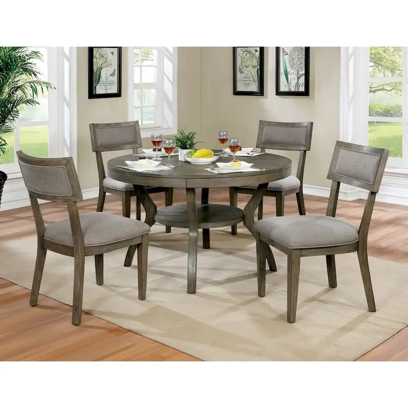 Furniture of America Melody Fields Rustic 48-inch Grey Wood Round Dining Table
