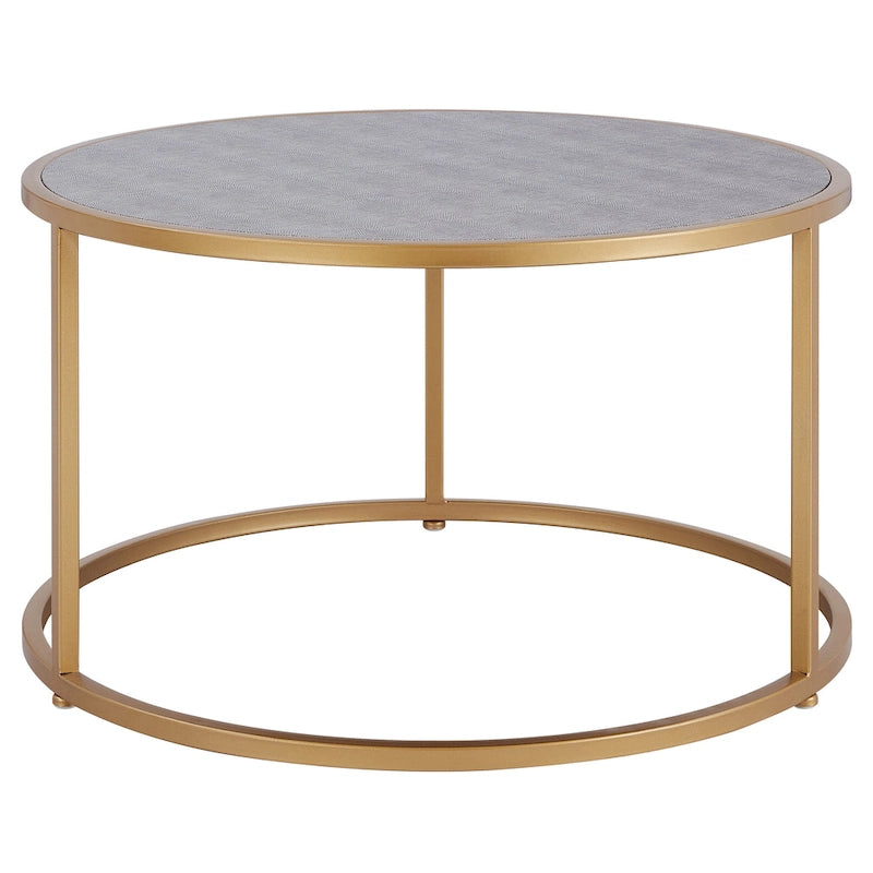 Anza Faux Shagreen Nesting Coffee Table Set of 2