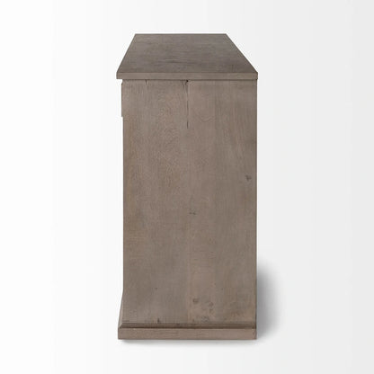 Braxton III Natural Brown Solid Wood 3 Drawer 6 Door Sideboard - 81.5W x 18.5D x 36.0H