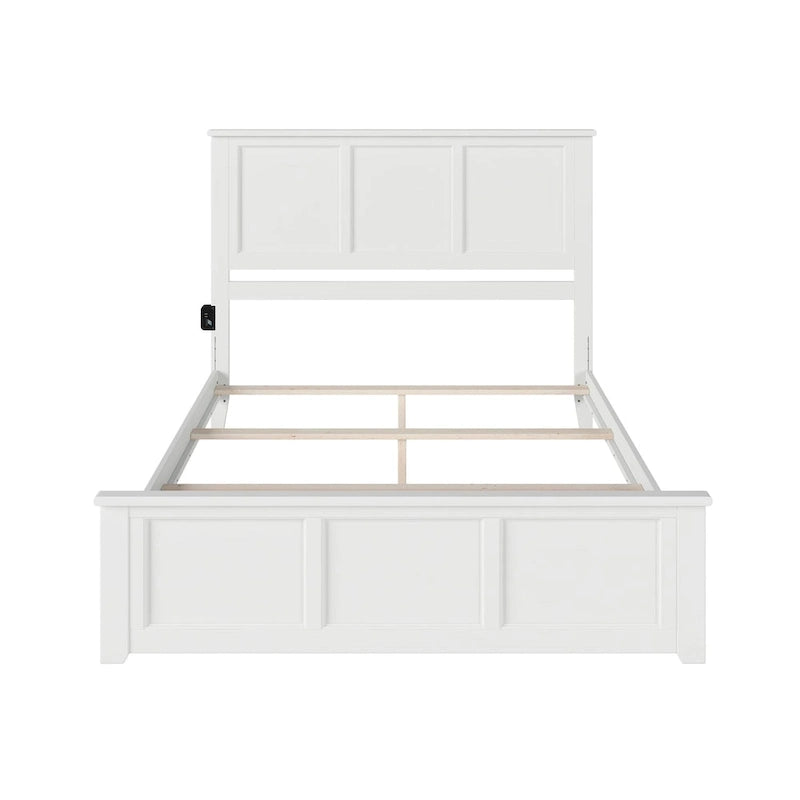 Madison Queen Foundation Bed Frame with Matching Footboard in White