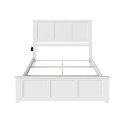 Madison Queen Foundation Bed Frame with Matching Footboard in White