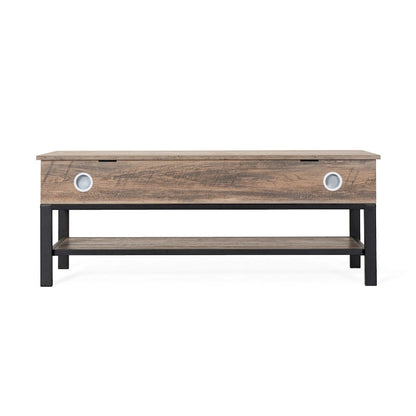Modern Farmhouse Entryway Storage Bench with Lower Shelf Storage