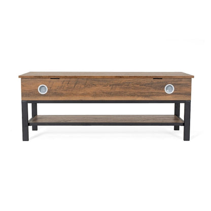 Modern Farmhouse Entryway Storage Bench with Lower Shelf Storage