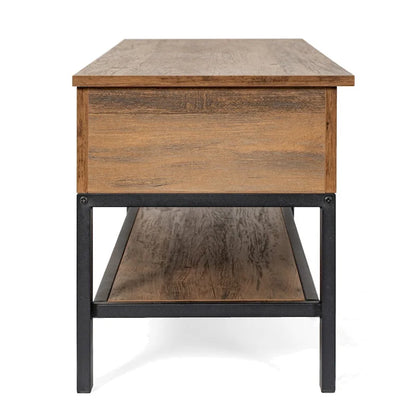 Modern Farmhouse Entryway Storage Bench with Lower Shelf Storage