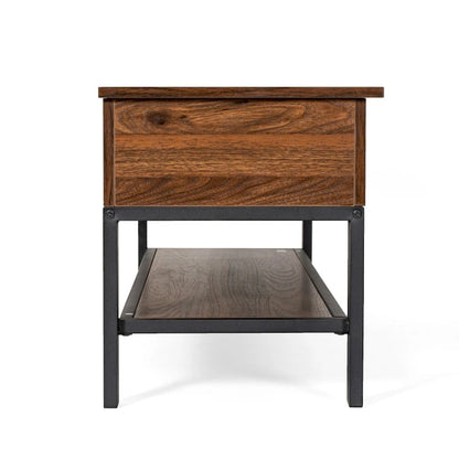 Modern Farmhouse Entryway Storage Bench with Lower Shelf Storage