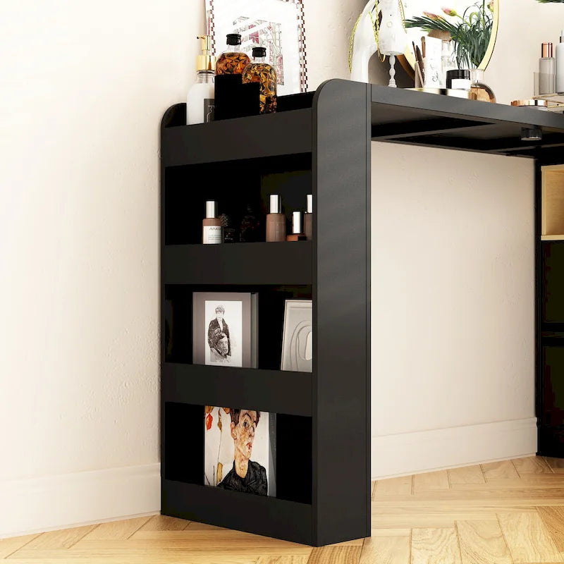 White Makeup Vanity Multi-Purpose Furniture Home Desk Corner Rotating