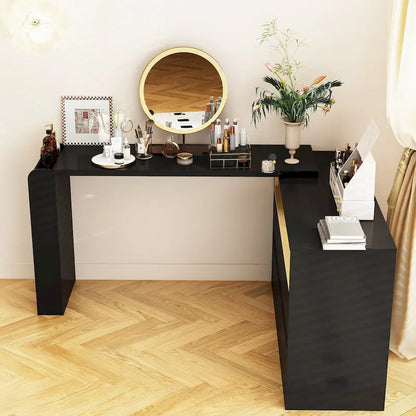 White Makeup Vanity Multi-Purpose Furniture Home Desk Corner Rotating