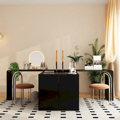 White Makeup Vanity Multi-Purpose Furniture Home Desk Corner Rotating