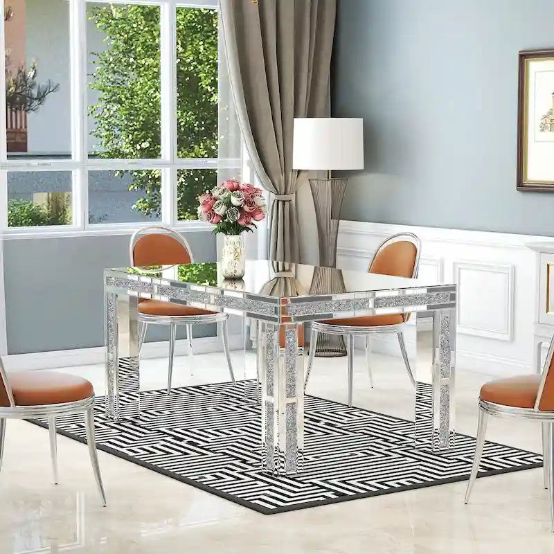 Rectangular Dining Table with Crushed Diamond