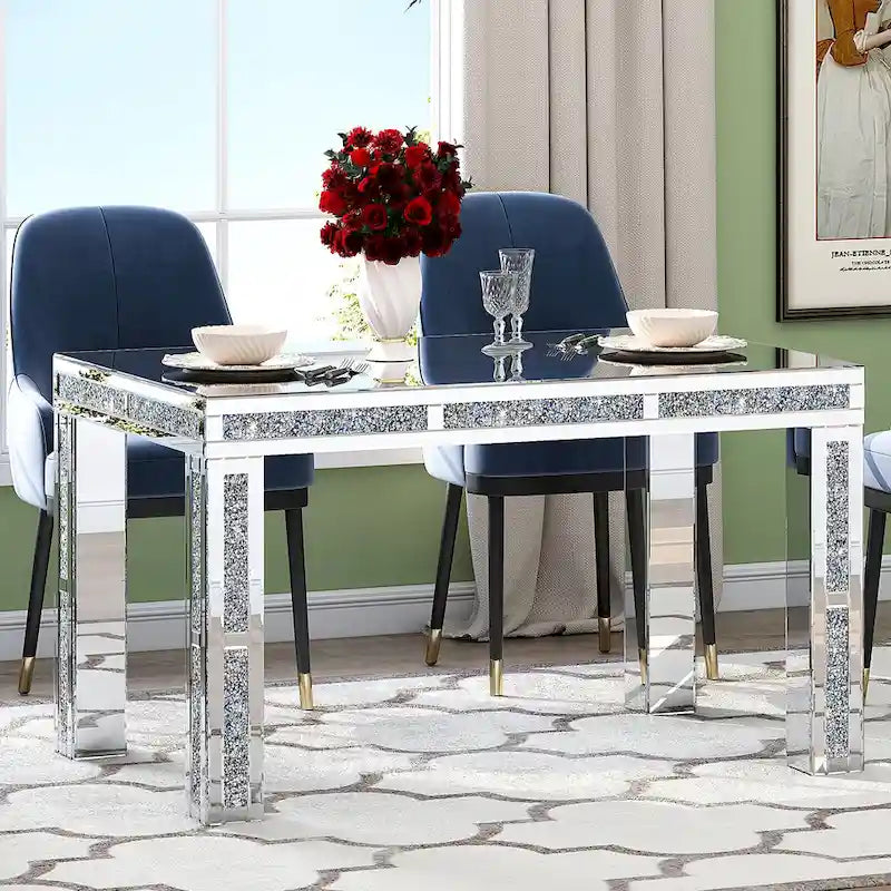 Rectangular Dining Table with Crushed Diamond