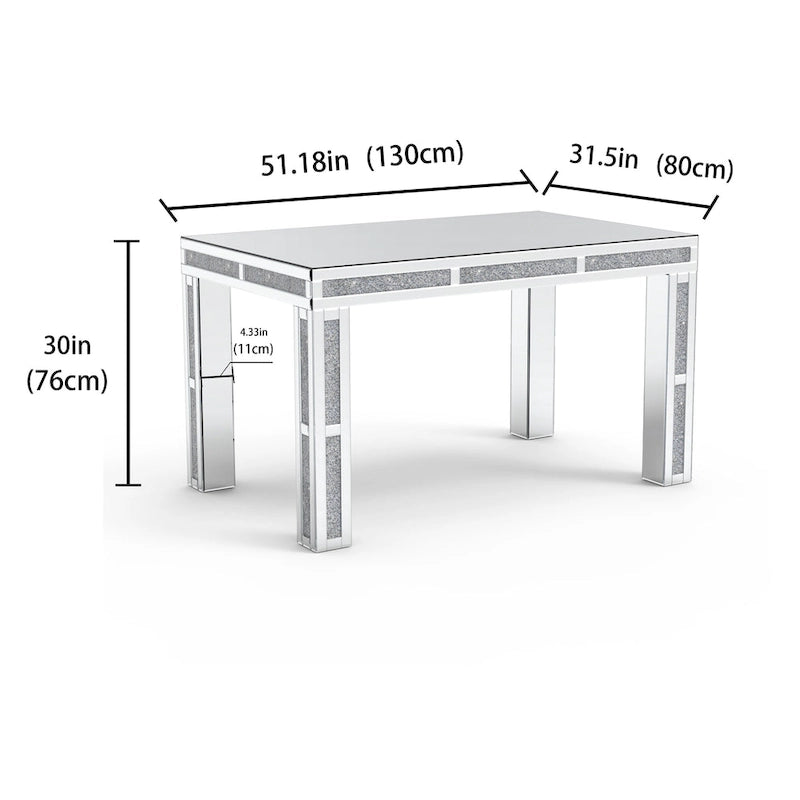 Rectangular Dining Table with Crushed Diamond