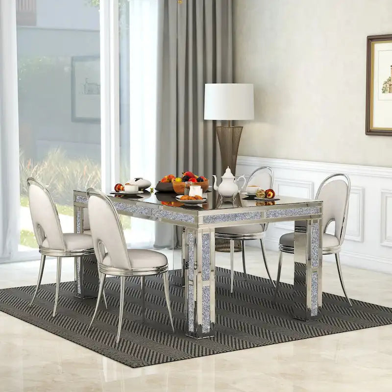 Rectangular Dining Table with Crushed Diamond